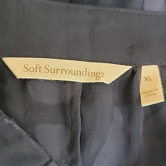 Soft Surroundings Silk Shirt Convertible Long Sheer Floral Flowy Boho Size XL - Picture 9 of 11